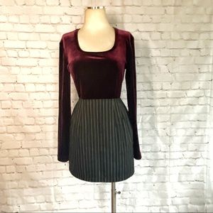 Vintage Y2K Pinstripe Mini Skirt Contempo Casuals